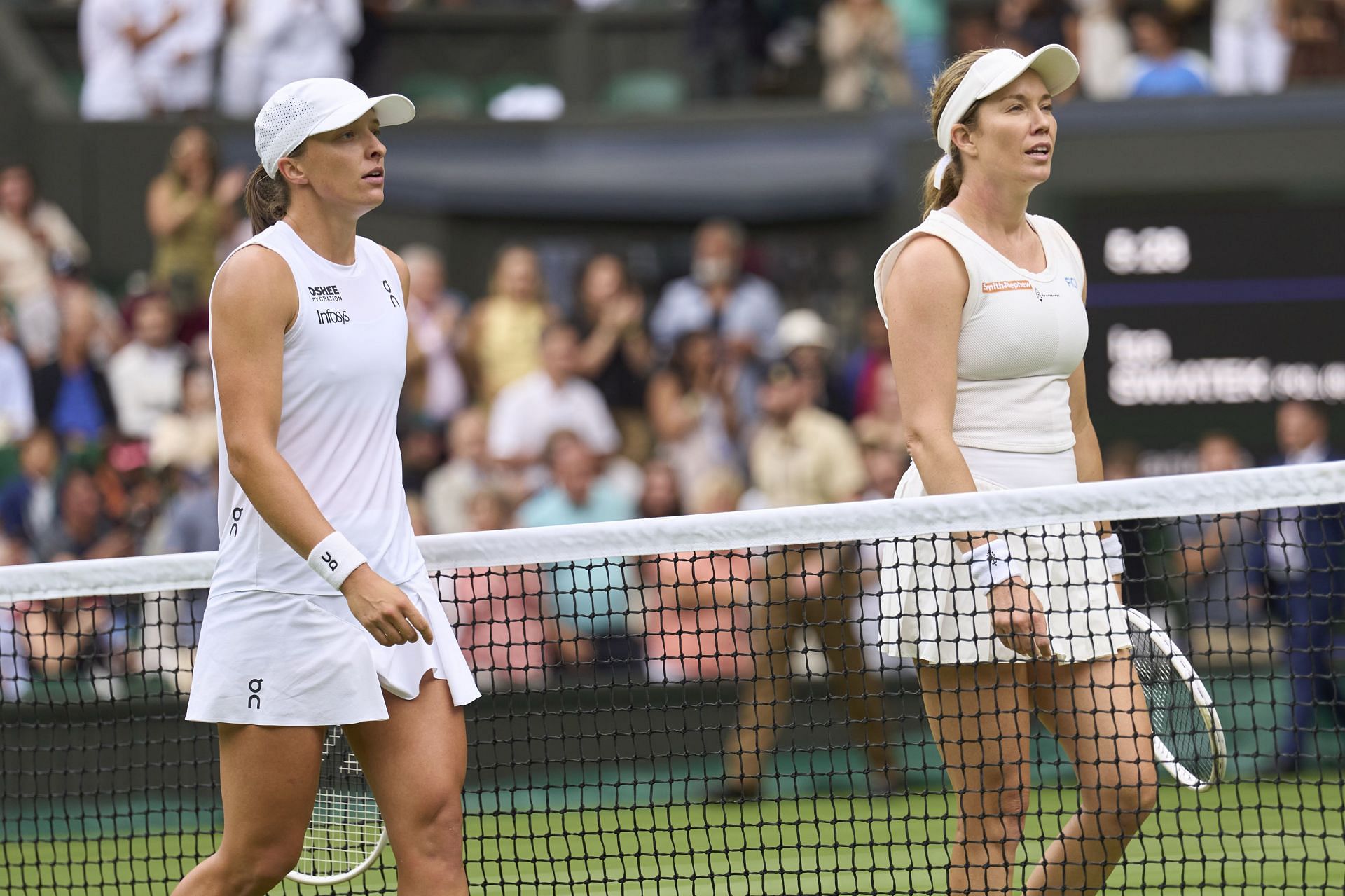 Iga Swiatek and Danielle Collins pictured at Wimbledon 2025 | Image Source: Getty